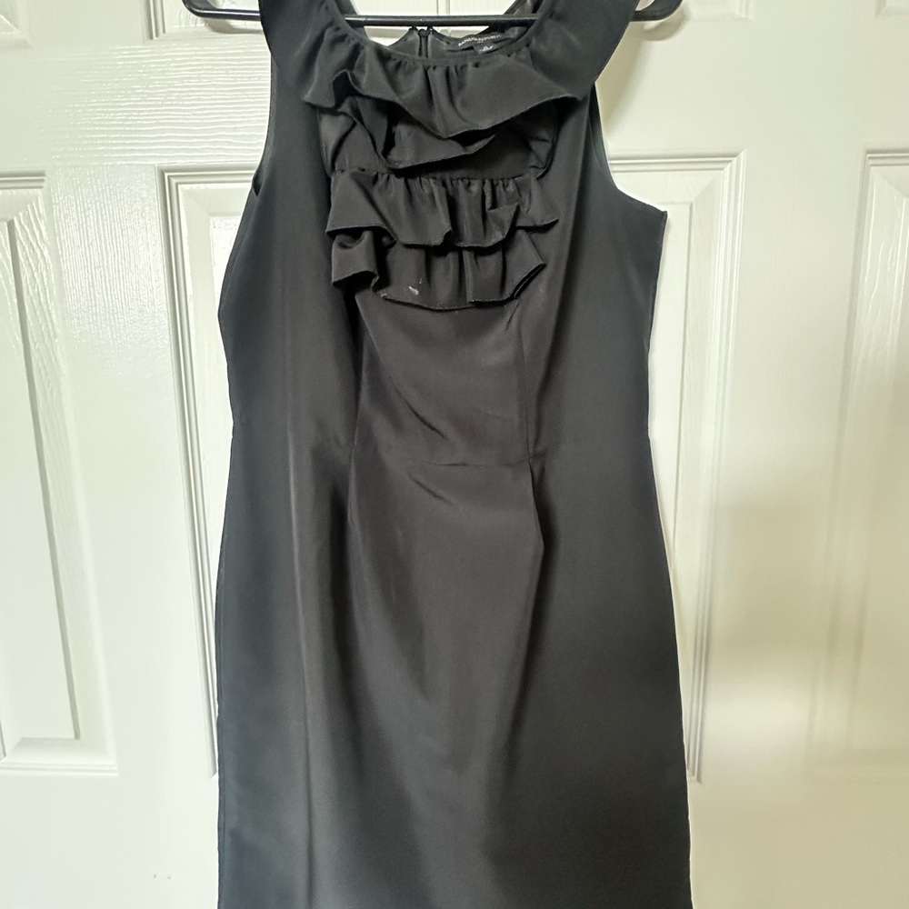 Banana Republic Elegant Black Ruffle Dress